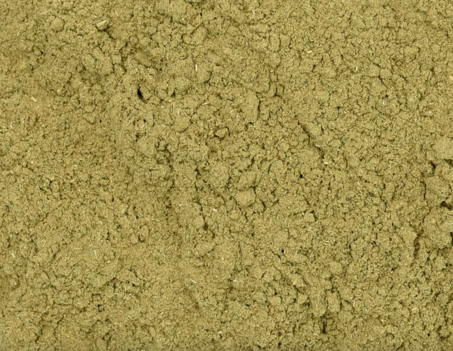 Close-up texture of dried echinacea root powder, showing light brown powder used for teas and herbal remedies.